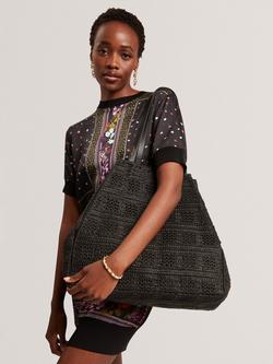 Ted Baker Periree Raffia Tote Bag - view 2, Black