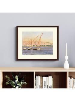 Tate + John Lewis Emily Sargent 'Boats on the Nile, Luxor' Framed Print, 43 x 53cm - view 2, Blue / Peach