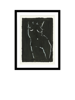 John Lewis Harlie Briggs 'Echo Figurative' Framed Print & Mount, 42 x 32cm, Black/Beige, Black  Beige