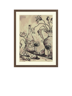 John Lewis Harlie Briggs 'Evening Conversation' Framed Print & Mount, 42 x 32cm, Brown, Brown Black Beige