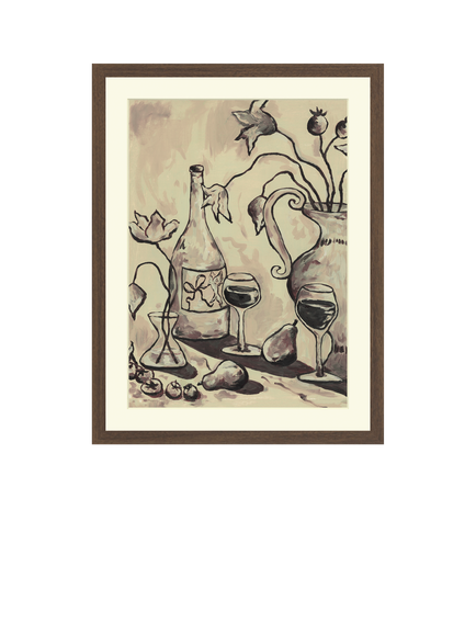 John Lewis Harlie Briggs 'Evening Conversation' Framed Print & Mount, 42 x 32cm, Brown, Brown Black Beige