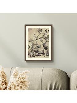 John Lewis Harlie Briggs 'Evening Conversation' Framed Print & Mount, 42 x 32cm, Brown - view 2, Brown Black Beige