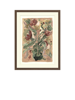 John Lewis Harlie Briggs 'Flower Market' Framed Print & Mount, 42 x 32cm, Pink/Green, Brown Pink Green