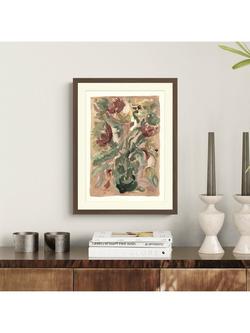 John Lewis Harlie Briggs 'Flower Market' Framed Print & Mount, 42 x 32cm, Pink/Green - view 2, Brown Pink Green