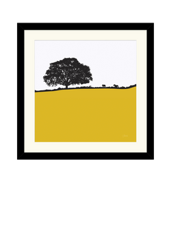 John Lewis Jacky Al-Samarraie 'Avoca - Ireland' Framed Print, 54.5 x 54.5cm, Yellow, Black Yellow White