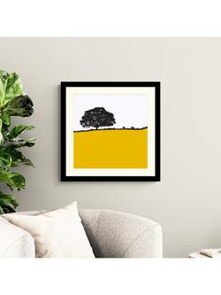 John Lewis Jacky Al-Samarraie 'Avoca - Ireland' Framed Print, 54.5 x 54.5cm, Yellow - view 2, Black Yellow White