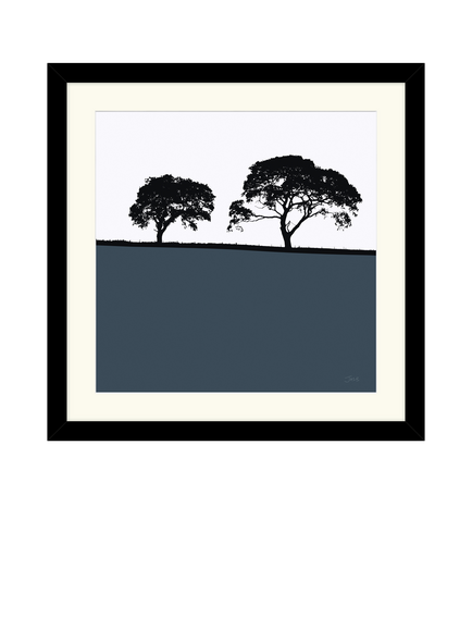 John Lewis Jacky Al-Samarraie 'Carlisle' Framed Print, 54.5 x 54.5cm, Navy, Black Blue White