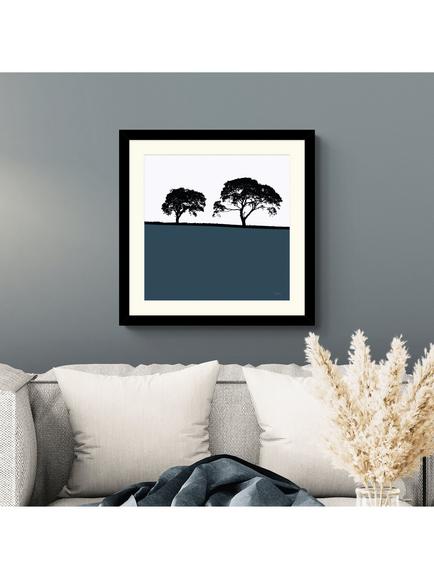 John Lewis Jacky Al-Samarraie 'Carlisle' Framed Print, 54.5 x 54.5cm, Navy - view 2, Black Blue White