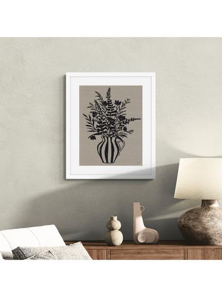 John Lewis Jan Jay 'Foxgloves' Framed Print & Mount, 63.5 x 53.5cm, Black/Brown - view 2, White Black Brown