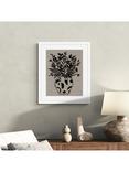 John Lewis Jan Jay 'Iris Floral Vase' Framed Print & Mount, 63.5 x 53.5cm, Black/Brown