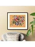 John Lewis La Poire 'Clematis & Callas' Framed Print & Mount, 62 x 52cm, Caramel/Pink