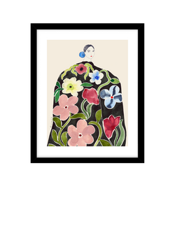John Lewis La Poire 'Rose Coat' Framed Print & Mount, Pink/Green, Black/Pink/Green