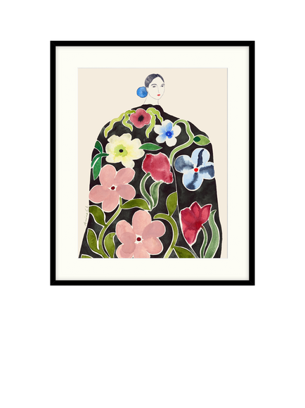 John Lewis La Poire 'Rose Coat' Framed Print & Mount, Pink/Green, Black/Pink/Green