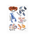 John Lewis Rosie Webb 'Fruits De Mer' Framed Print, 42 x 32cm, Red/Blue