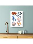 John Lewis Rosie Webb 'Fruits De Mer' Framed Print, 42 x 32cm, Red/Blue