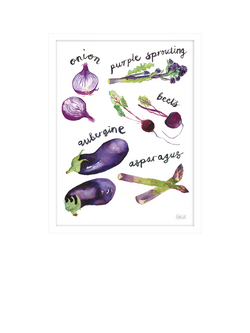 John Lewis Rosie Webb 'Harvest Hues Purple' Framed Print, 42 x 32cm, Purple/Green, White Purple Green