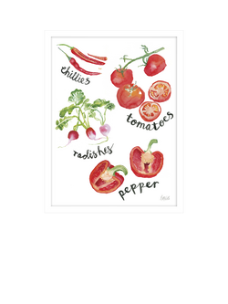 John Lewis Rosie Webb 'Harvest Hues Red' Framed Print, 42 x 32cm, Red/Green, White Red Green