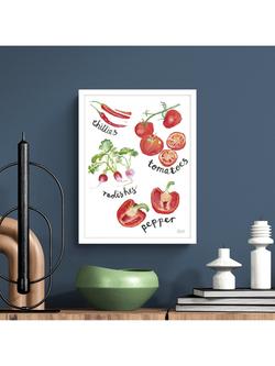 John Lewis Rosie Webb 'Harvest Hues Red' Framed Print, 42 x 32cm, Red/Green - view 2, White Red Green