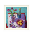 John Lewis Sara Hayward 'Still Life I' Framed Print & Mount, 42 x 42cm, Turquoise/Red