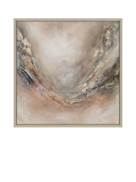 John Lewis Yharnna 'Flow of Eternity' Framed Canvas Print, 106 x 106cm, Champagne Neutral, Champagne Neutral