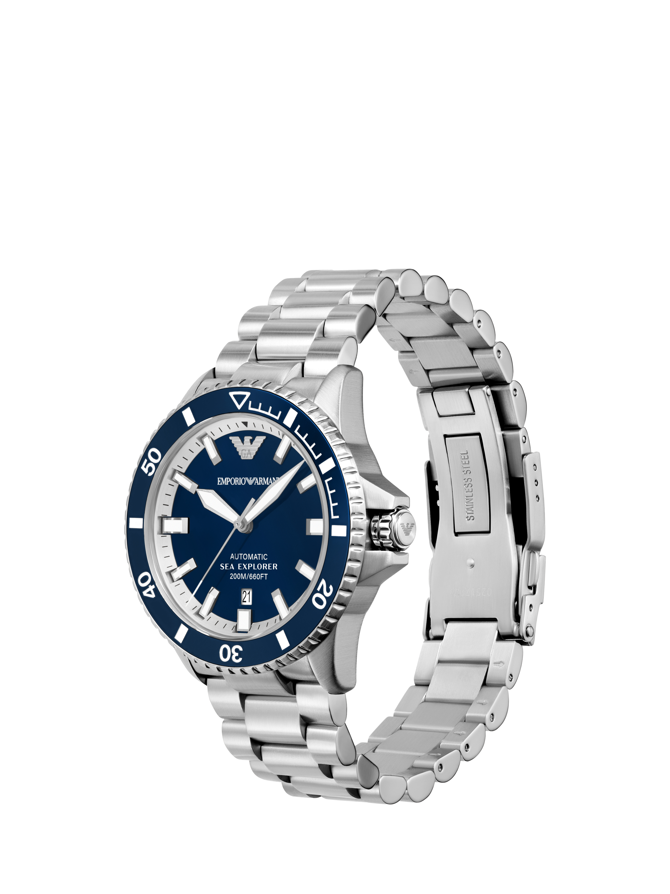 Emporio Armani AR60087 Men's Sea Explorer Bracelet Watch, Blue