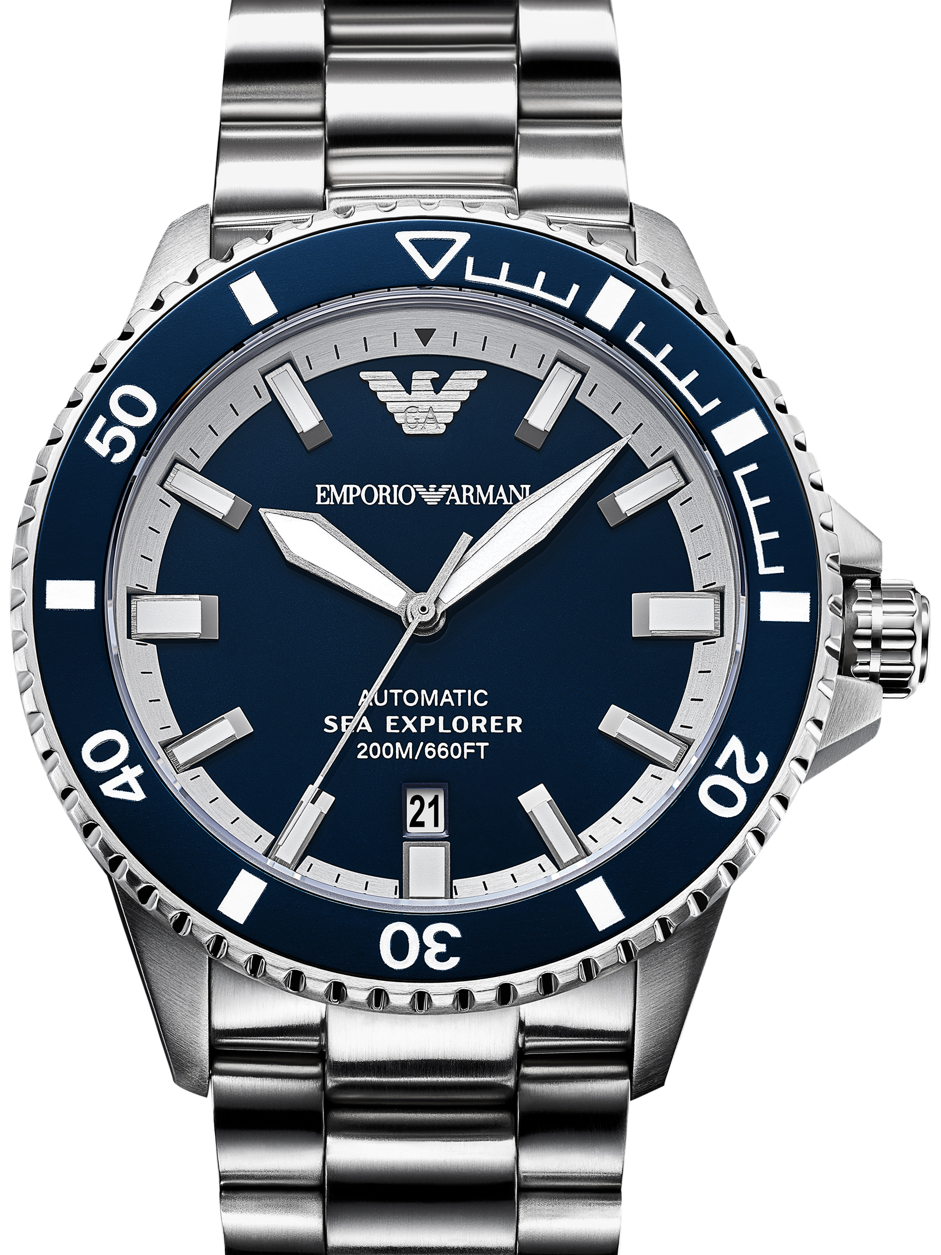 Emporio Armani AR60087 Men's Sea Explorer Bracelet Watch, Blue