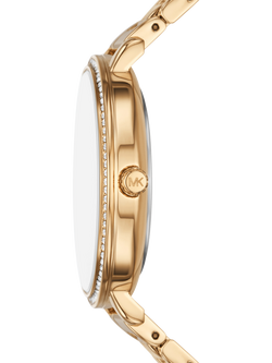 Michael Kors MK4919 Pyper Stainless Steel Cubic Zirconia Bracelet Watch, Gold - view 2, Gold