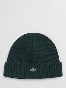 Gant Embroidered Logo Beanie, Tartan Green