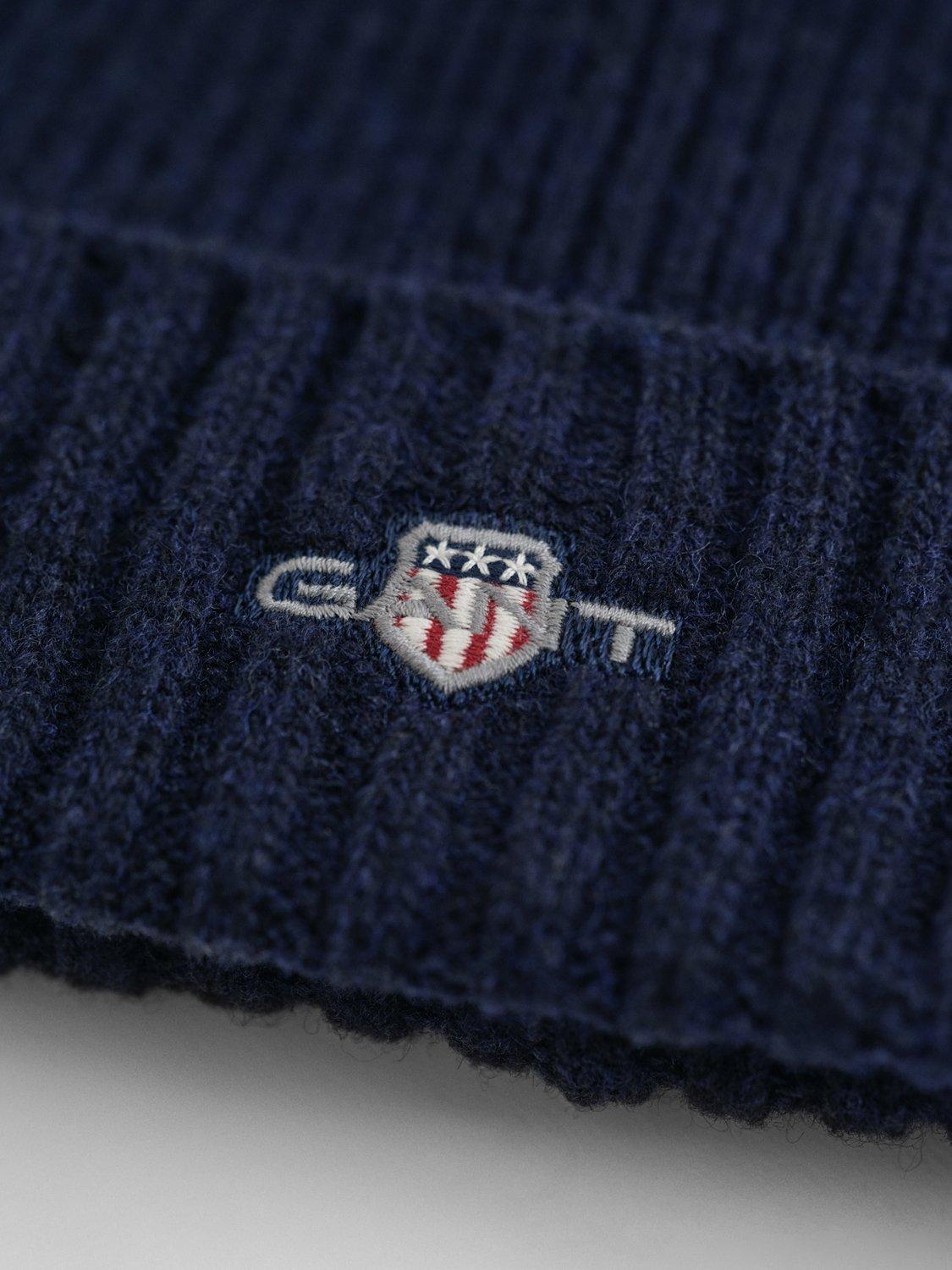 Product image 3 of 3, which shows Gant Embroidered Logo Beanie, Marine