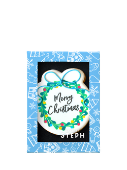 Baked by Steph Merry Christmas Wreath Cookie, 48g, Multi