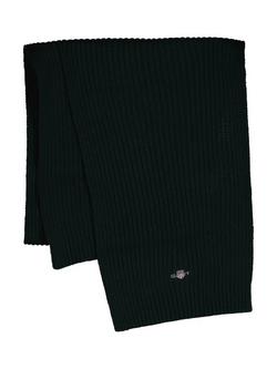 GANT Ribbed Cotton Blend Scarf, Tartan Green