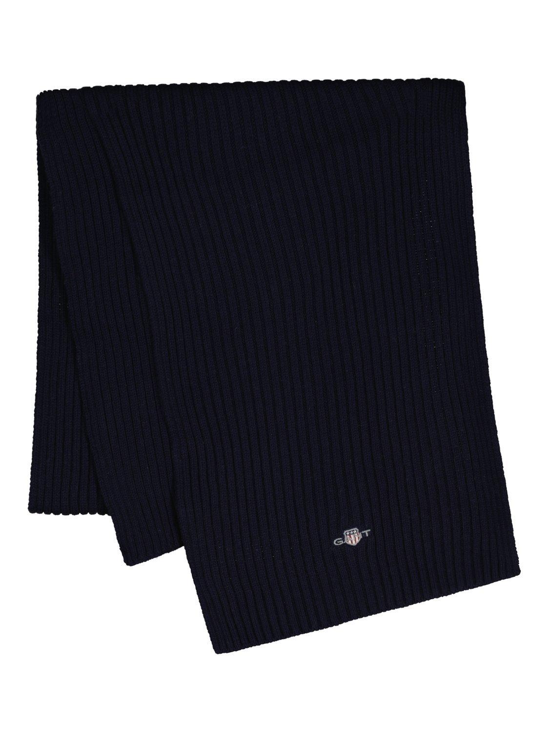 Product image 1 of 1, which shows GANT Ribbed Cotton Blend Scarf, Marine