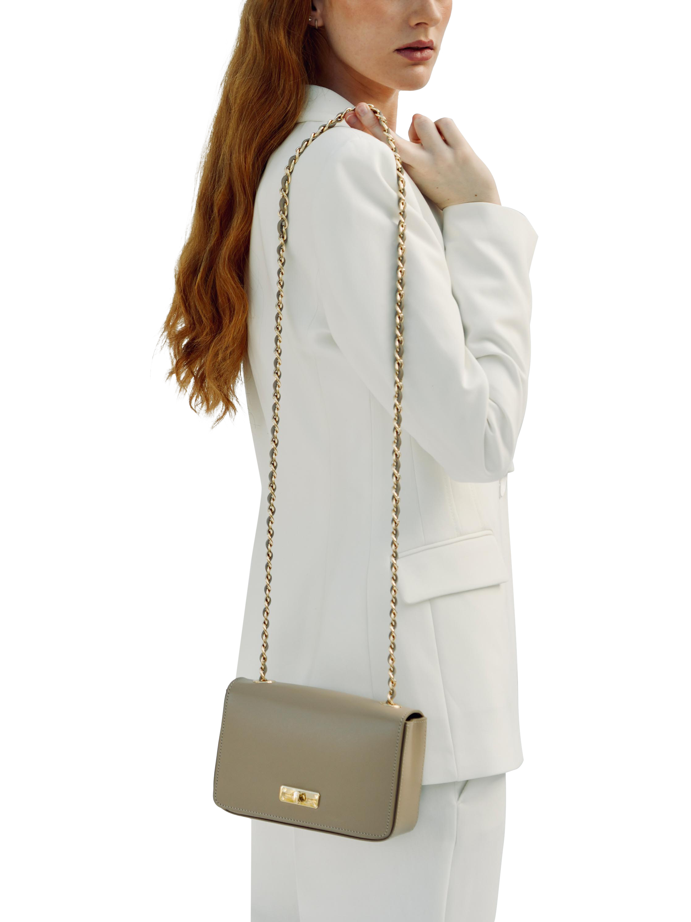 Product image 3 of 5, which shows Apatchy London The Grace Small Leather Crossbody Bag, Mocha
