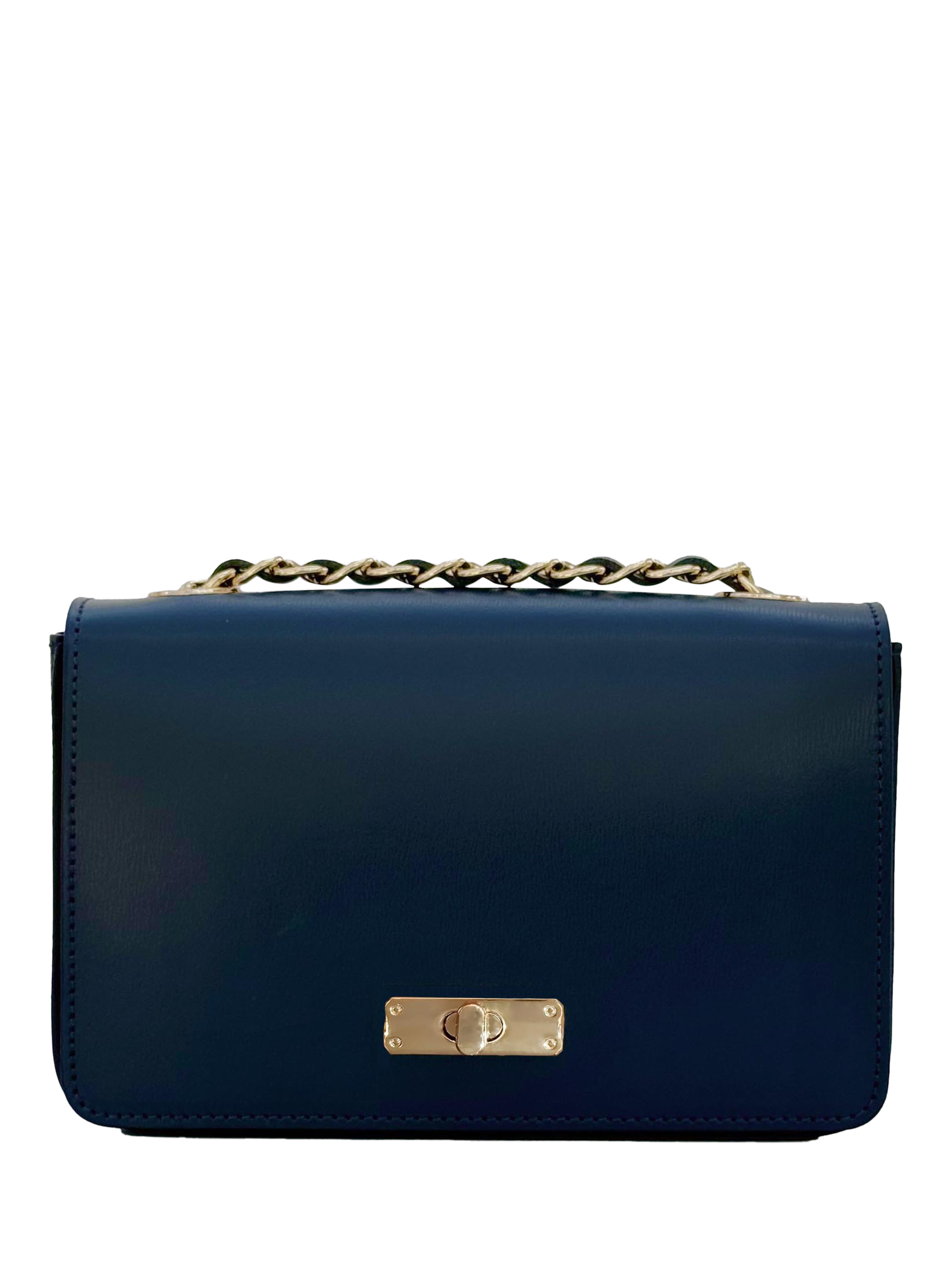 Product image 1 of 7, which shows Apatchy London The Grace Small Leather Crossbody Bag, Navy