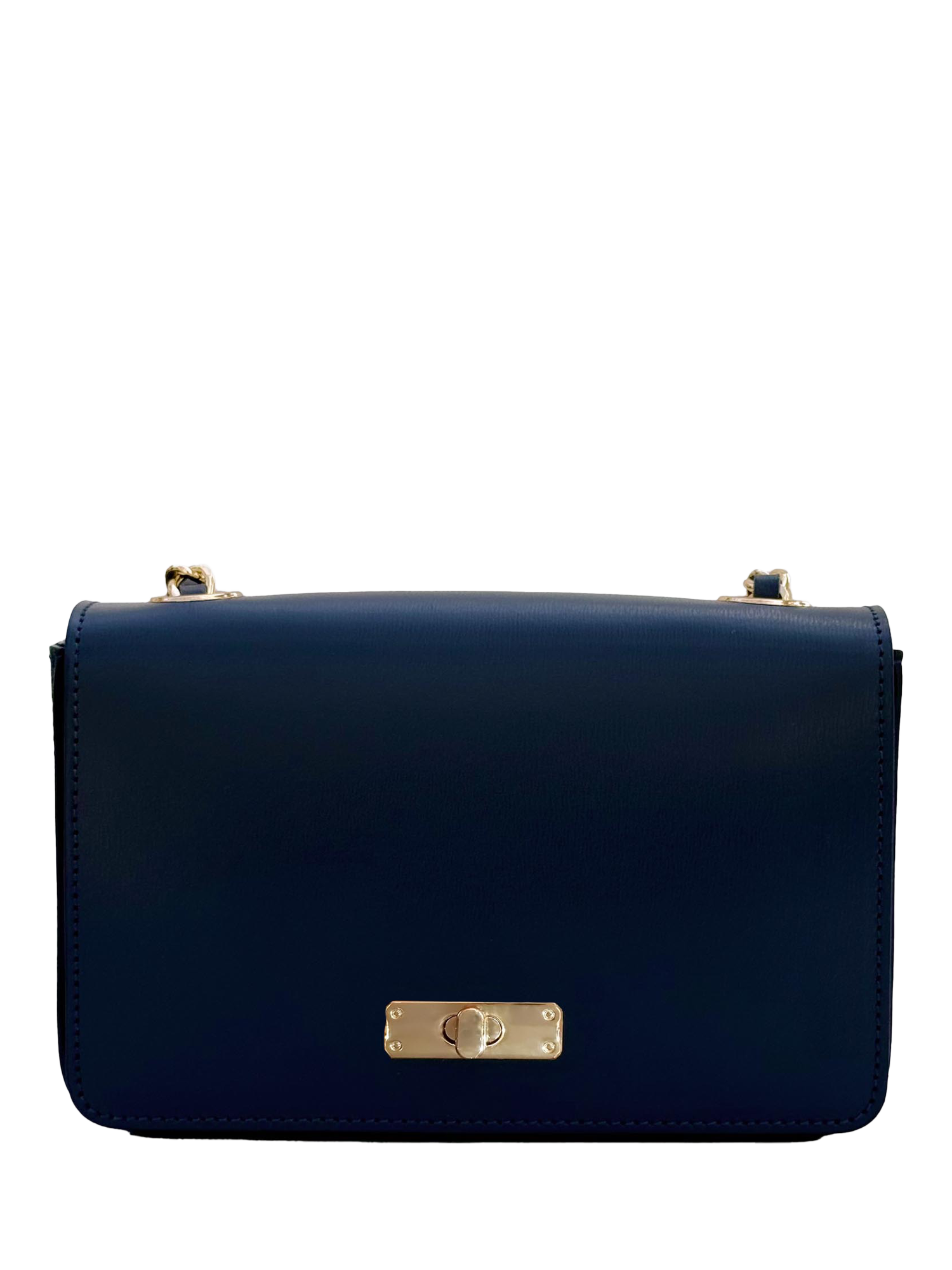 Product image 3 of 7, which shows Apatchy London The Grace Small Leather Crossbody Bag, Navy