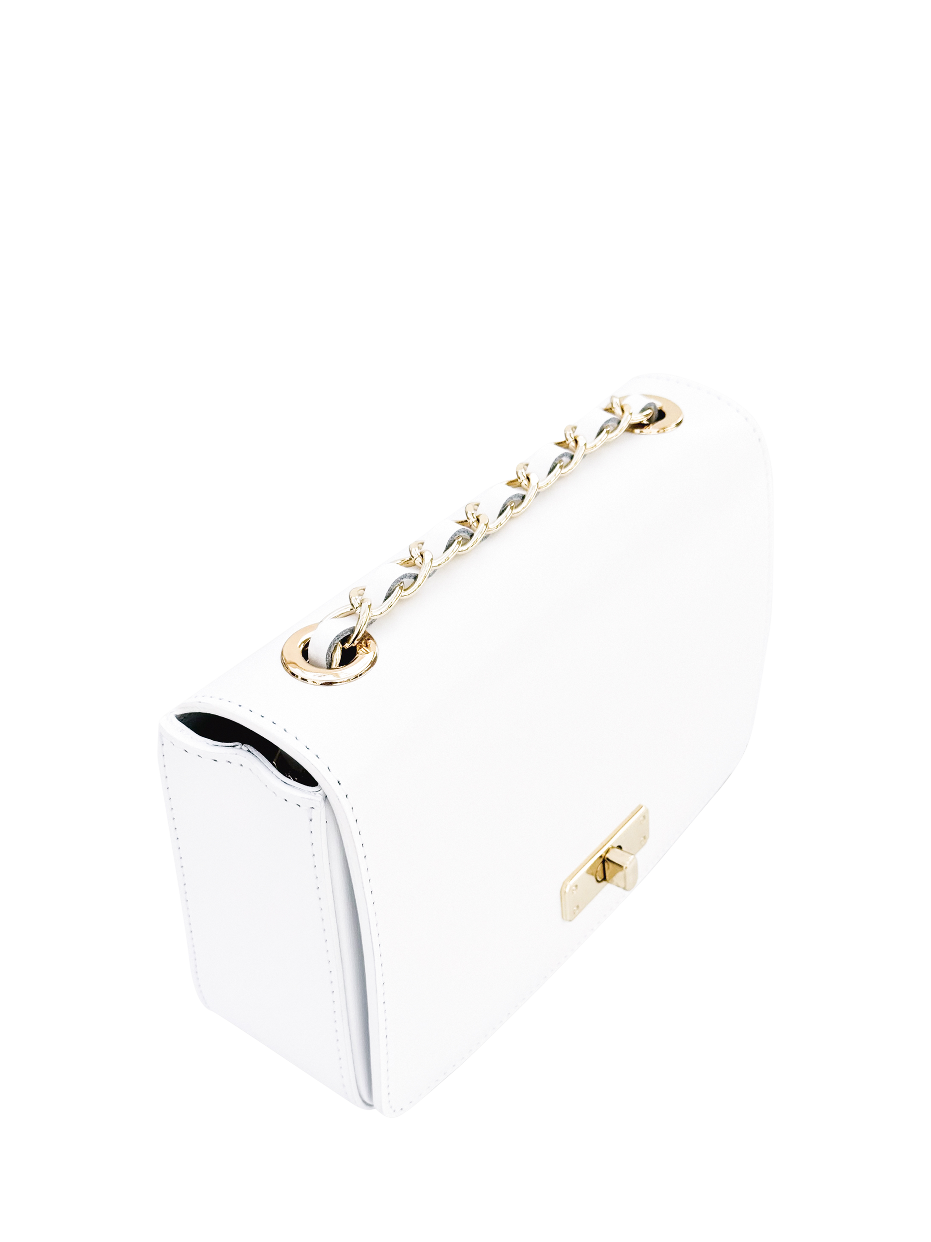 Product image 2 of 6, which shows Apatchy London The Grace Small Leather Crossbody Bag, White