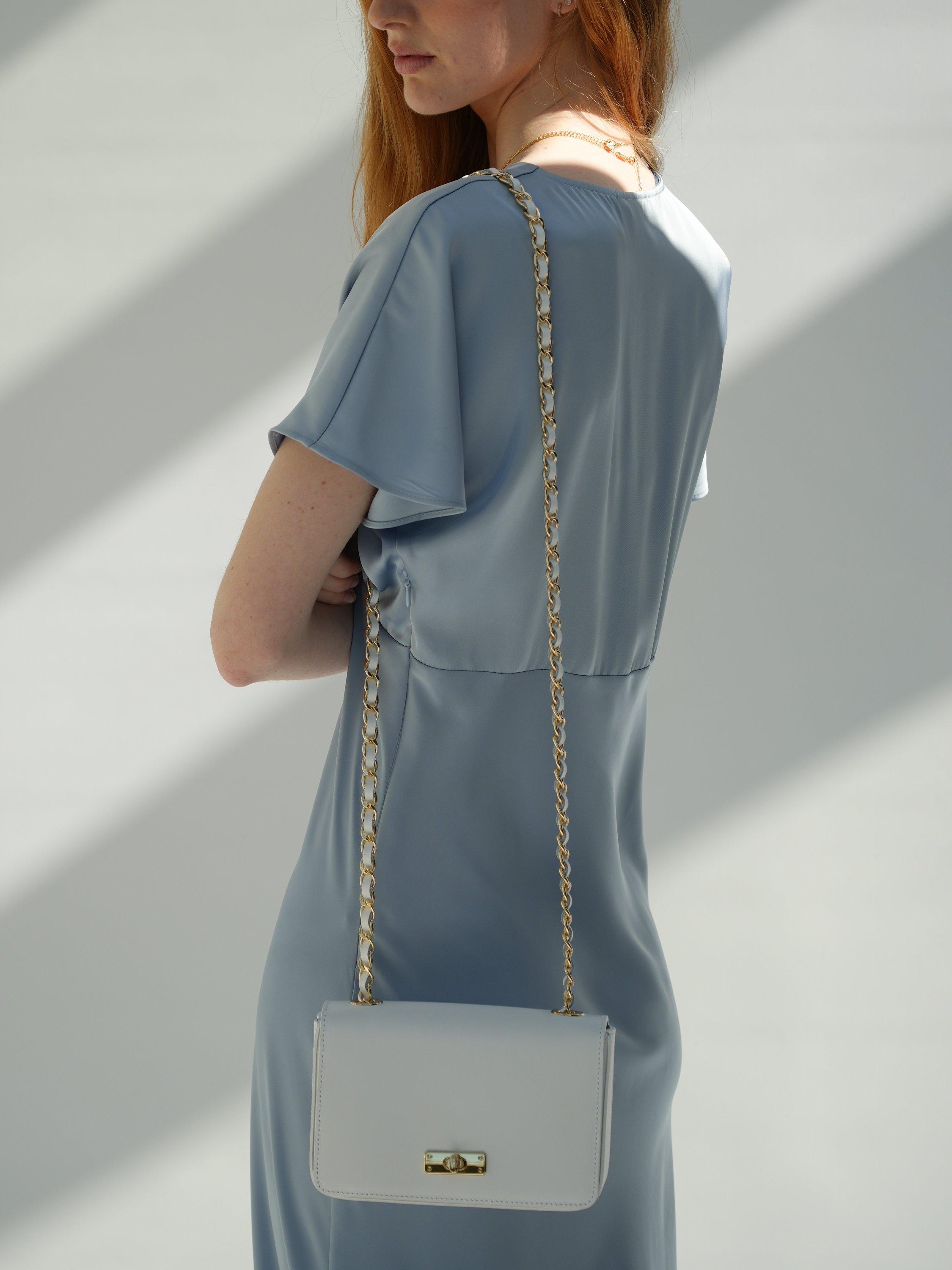Product image 5 of 6, which shows Apatchy London The Grace Small Leather Crossbody Bag, White