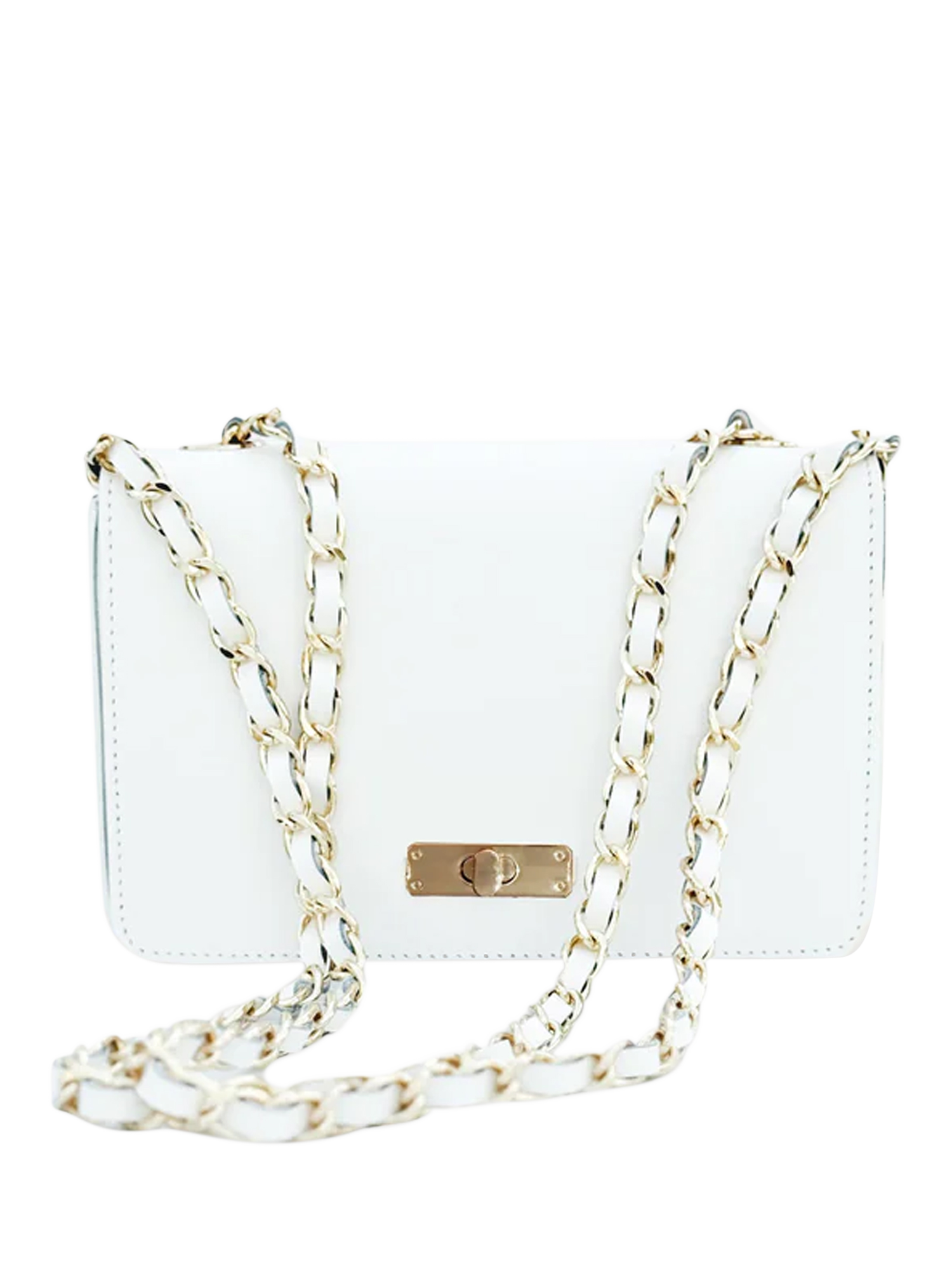 Product image 6 of 6, which shows Apatchy London The Grace Small Leather Crossbody Bag, White