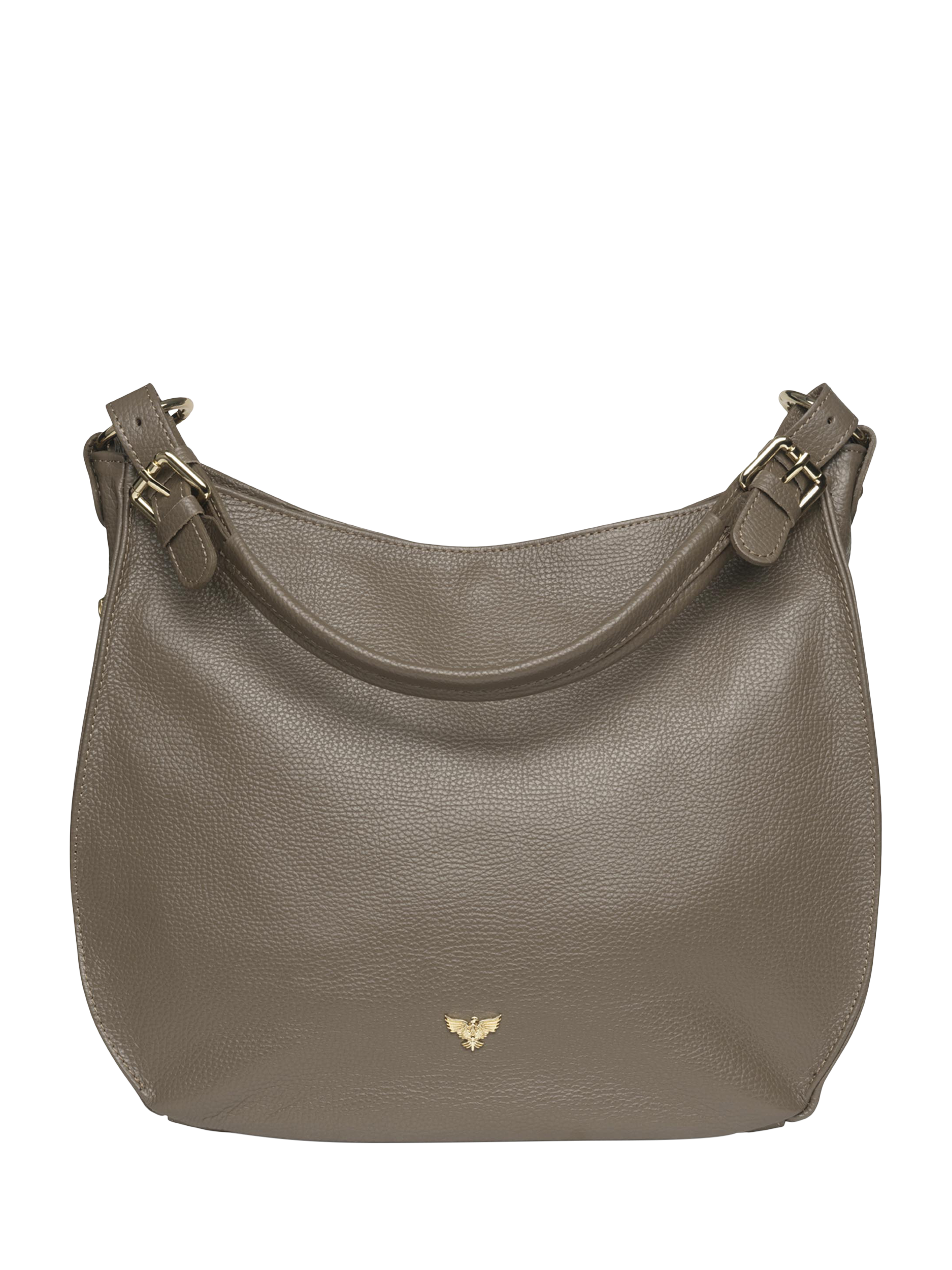 Product image 1 of 6, which shows Apatchy London The Harriet Leather Hobo Bag, Mink