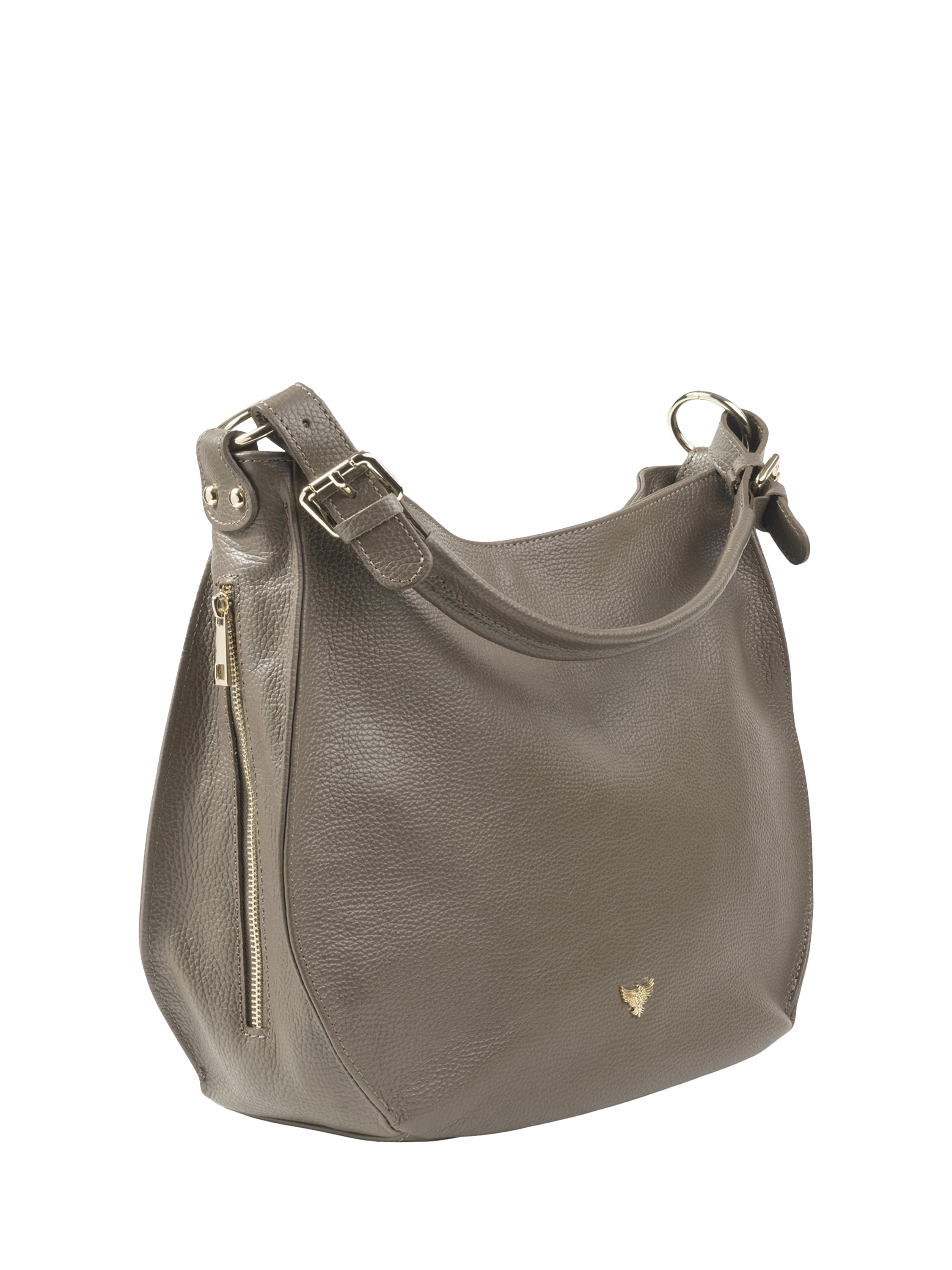 Product image 2 of 6, which shows Apatchy London The Harriet Leather Hobo Bag, Mink