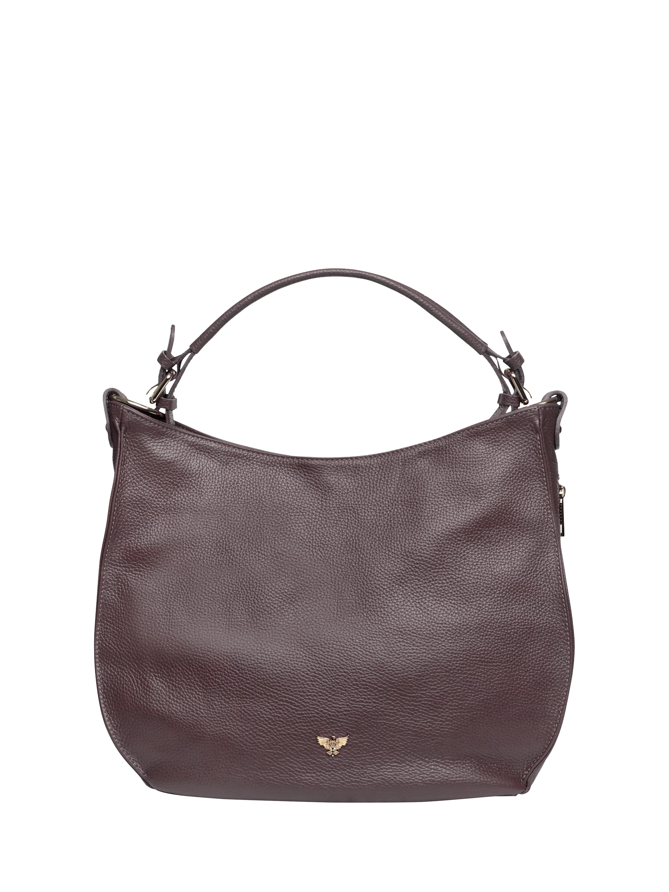 Product image 3 of 6, which shows Apatchy London The Harriet Leather Hobo Bag, Port