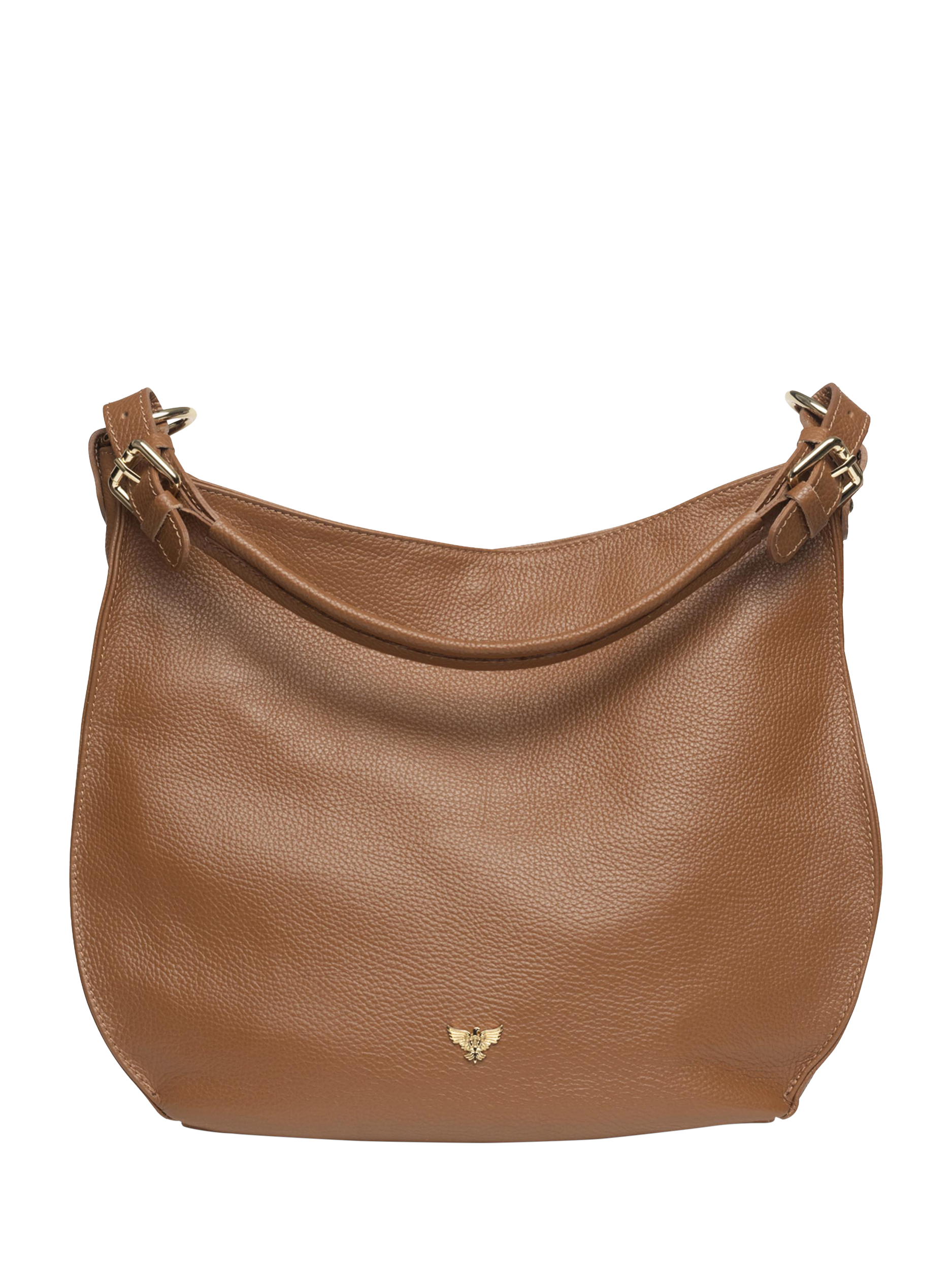 Product image 1 of 6, which shows Apatchy London The Harriet Leather Hobo Bag, Tan