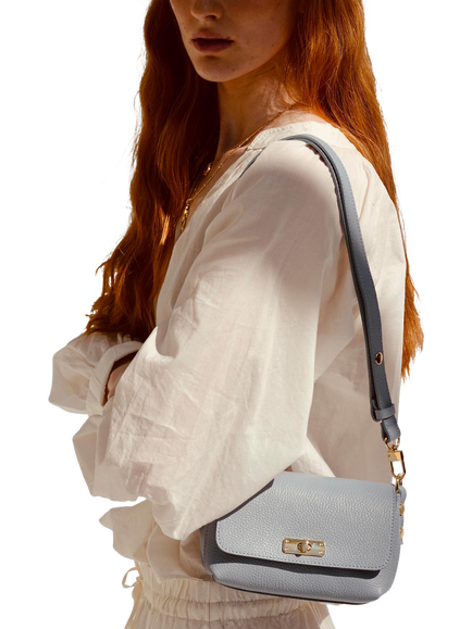 Apatchy London The Maisie Mini Leather Crossbody Bag - view 2, Sky
