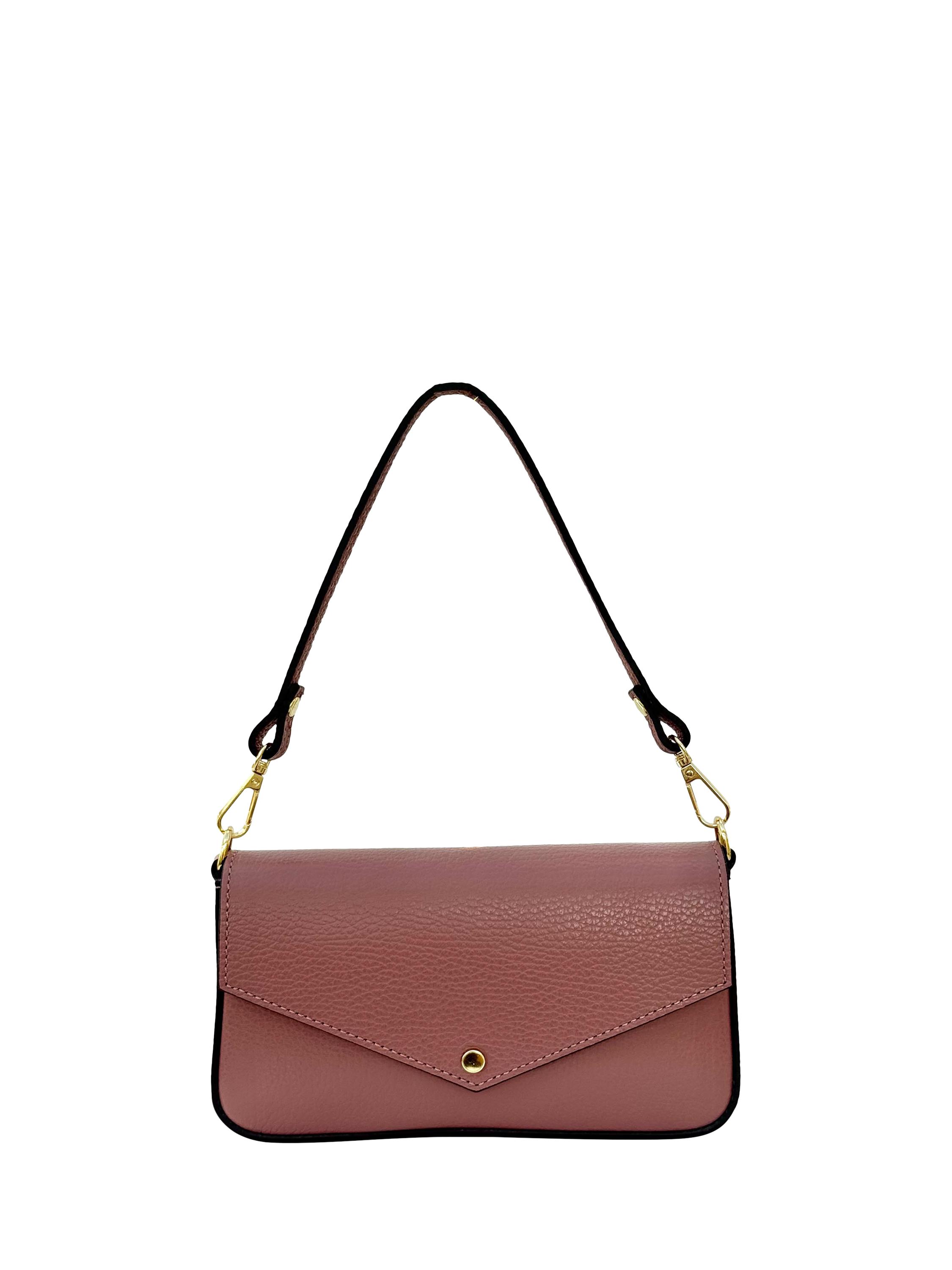 Product image 1 of 7, which shows Apatchy London Munro Leather Shoulder Bag, Antique Rose