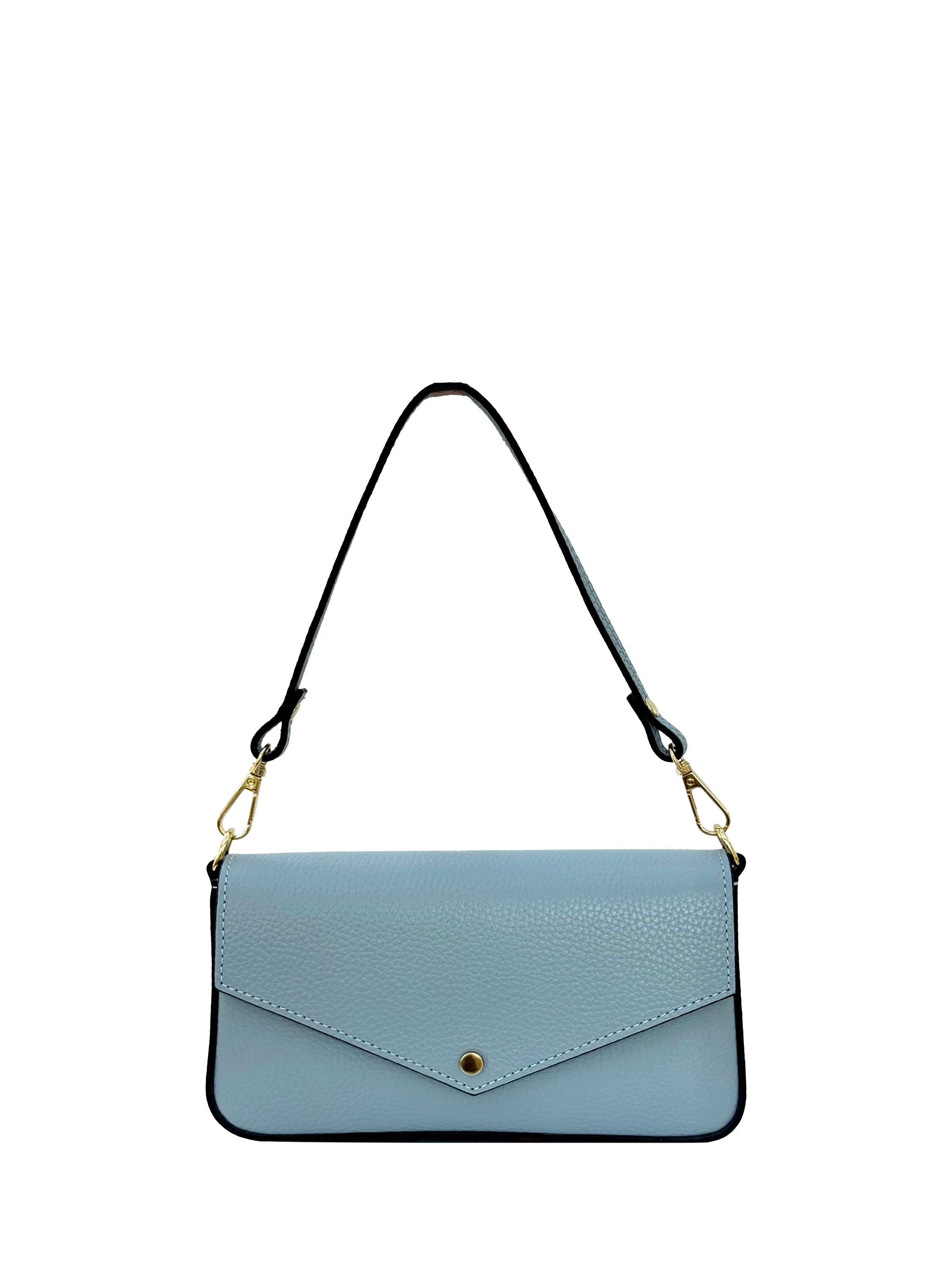 Product image 1 of 7, which shows Apatchy London Munro Leather Shoulder Bag, Sky