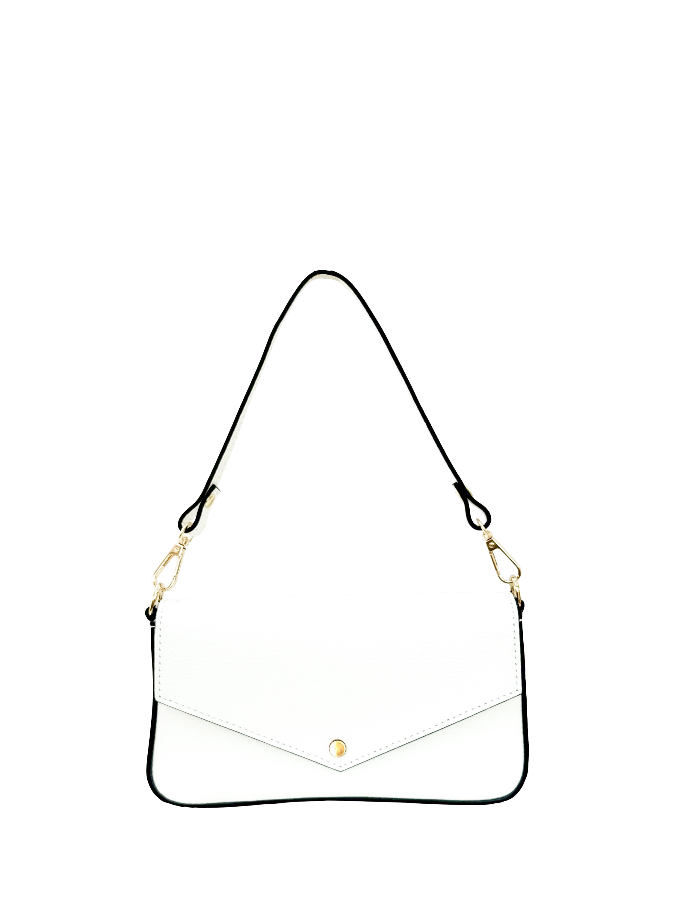 Product image 1 of 7, which shows Apatchy London Munro Leather Shoulder Bag, White
