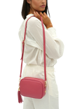 Apatchy London Leather Crossbody Bag, Raspberry