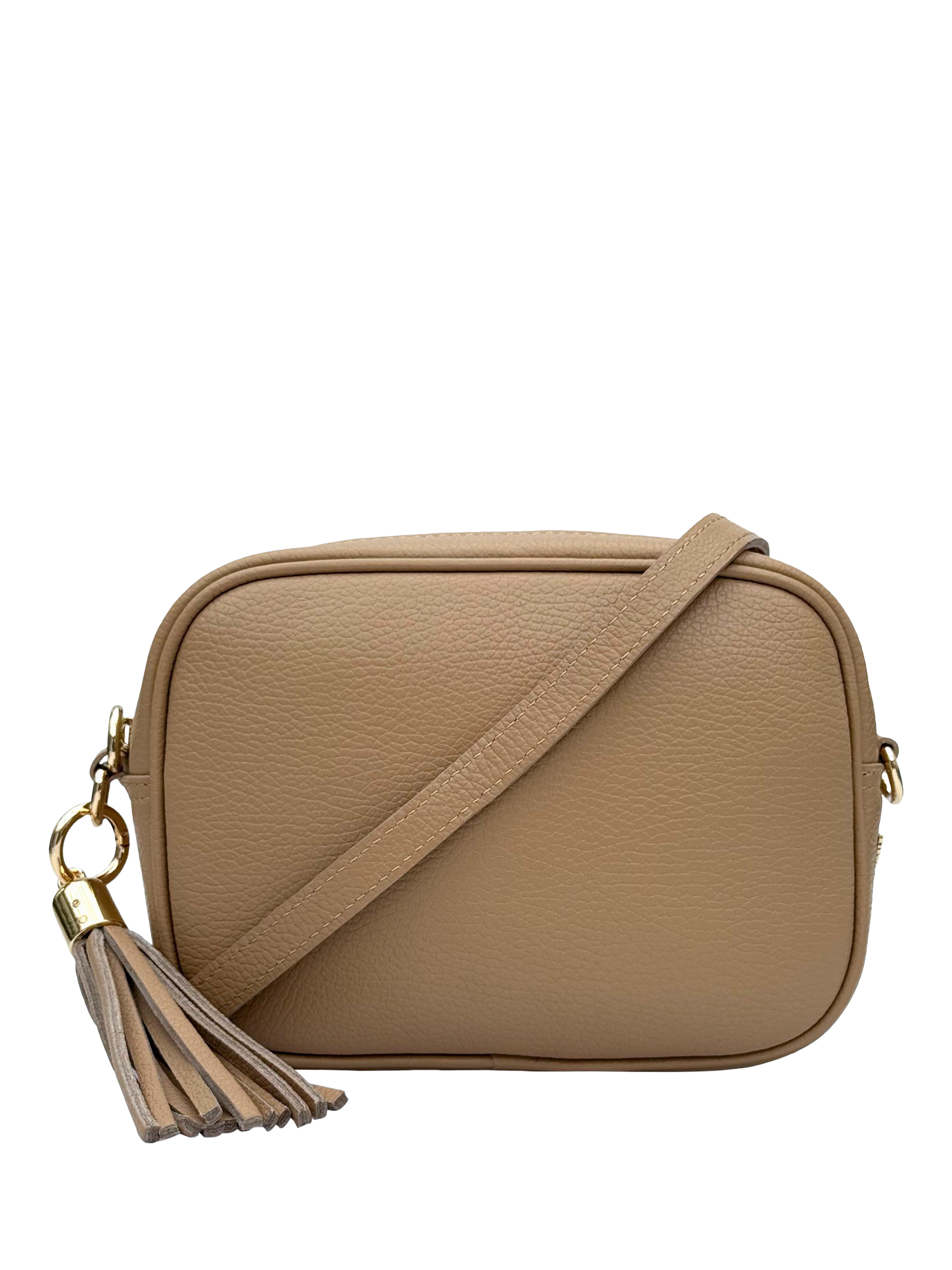 Product image 1 of 6, which shows Apatchy London Leather Crossbody Camera Bag, Sand