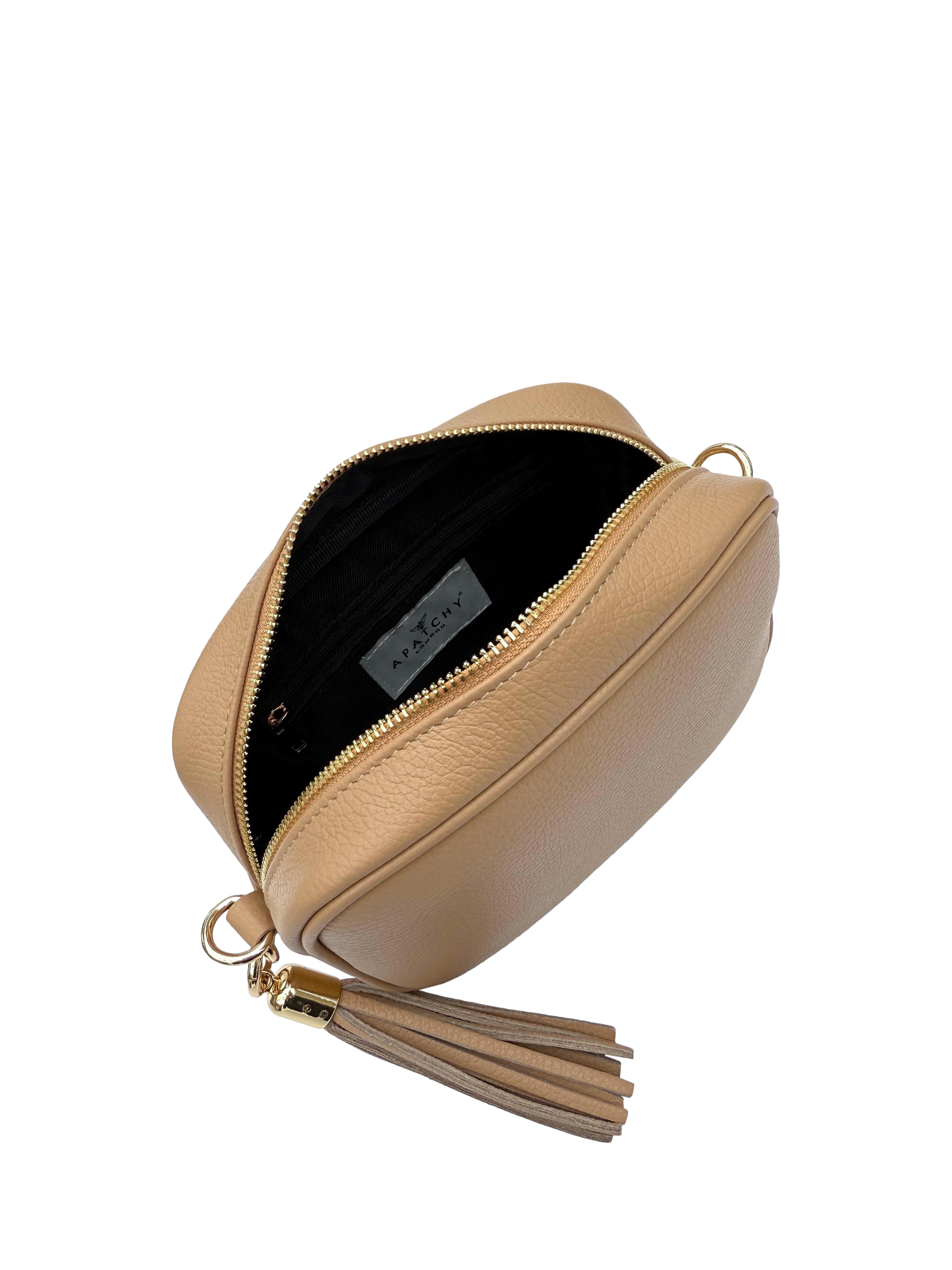 Product image 5 of 6, which shows Apatchy London Leather Crossbody Camera Bag, Sand