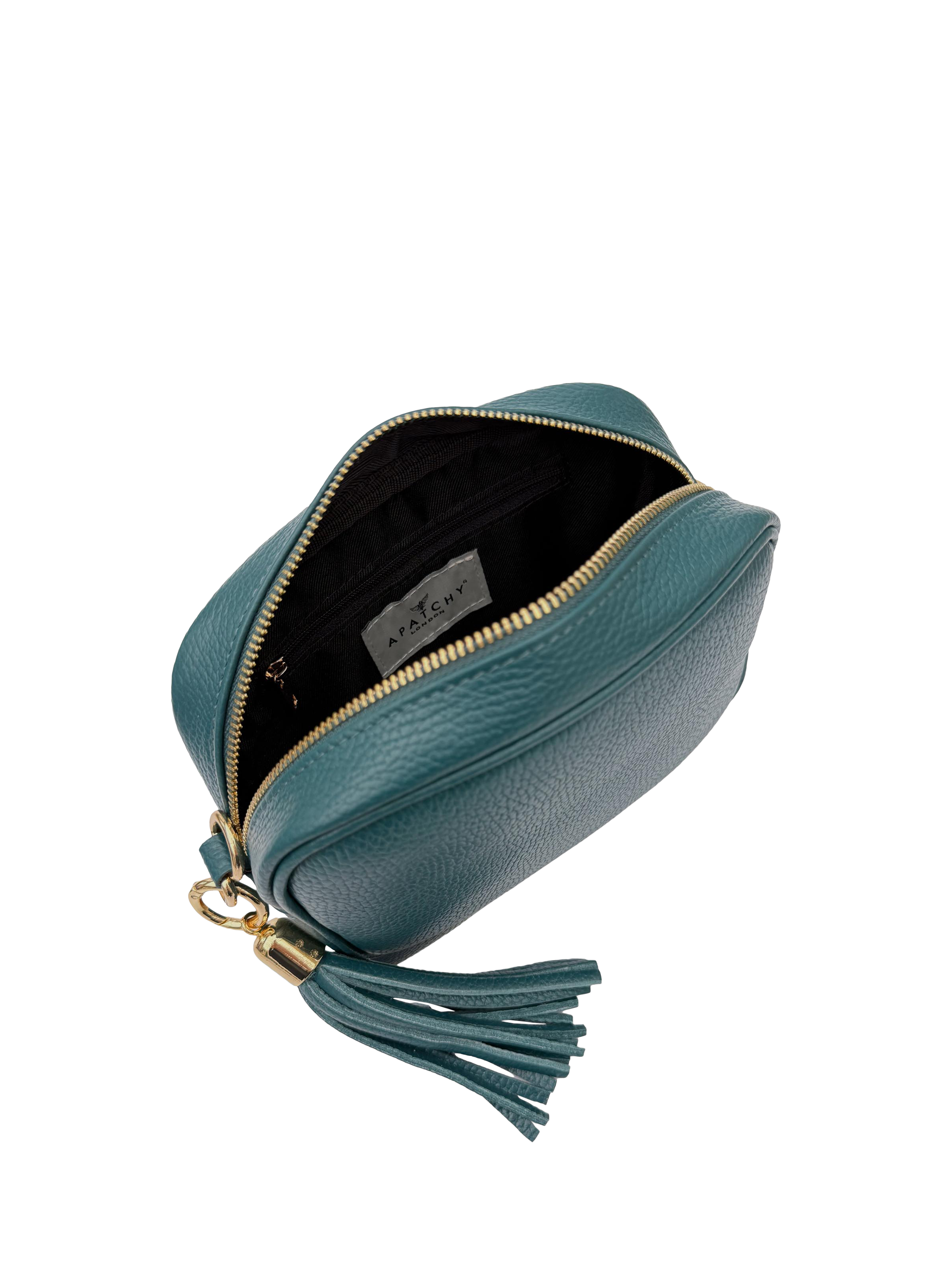 Product image 5 of 6, which shows Apatchy London Leather Crossbody Camera Bag, Teal